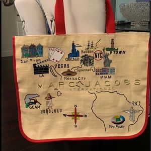 Marc Jacobs Straw Embroidered Tote Bag